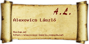 Alexovics László névjegykártya