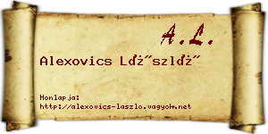 Alexovics László névjegykártya