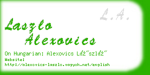 laszlo alexovics business card